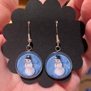 Snowman Dangle Earrings